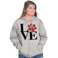 thumbnail image 4 of Cute Dog Cat Pet Lover Owner Paw Zip Hoodie Sweatshirt Women Brisco Brands X, 4 of 6