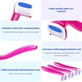 thumbnail image 4 of 12 Pcs Disposable Bikini Razors for Women Bikini Line Trimmer Shaver Small T Type Razor Durable Travel Accessories Pubic Hair Removal Beauty for Body Cosmetic Tool(Pink), 4 of 6
