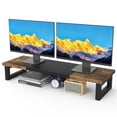 thumbnail image 4 of HIGDBFE Dual Monitor Stand Riser, 36 inch Computer Monitor Stand, Ergonomic Desktop Riser for PC, Laptop, Printer, Rustic Brown, 4 of 9
