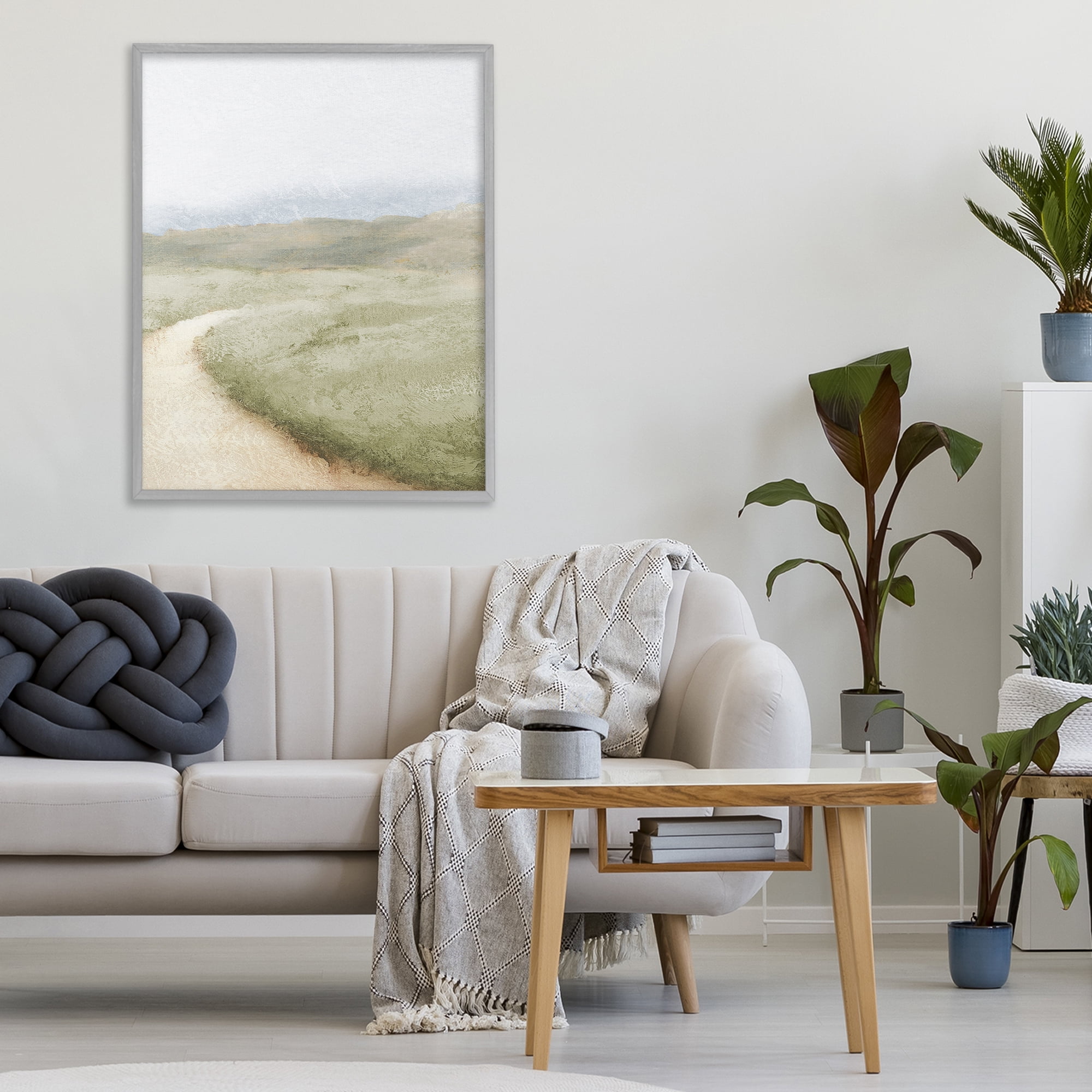 Stupell Industries Green Pasture Quiet Landscape Gray Framed Giclee Art, design by Michael Marcon