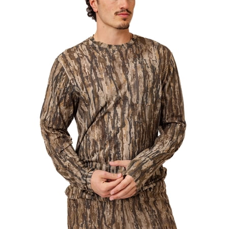 Realtree Men s Camo Bamboo Ulta Soft Long Sleeve Men s Crew Neck Shirt |Size S-5XL