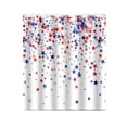 thumbnail image 1 of Rideau de Douche pour Salle de Bain avec Thème de la Fête de l'Indépendance Étoiles Rouges et Bleues sur Fond Blanc 70,87 Po x 70,87 Po Polyester Imperméable, 1 of 6