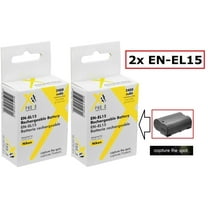 2-Pcs Super Capacity EN-EL15 Li-Ion Battery for Nikon D800 D800E D600 D610 D750