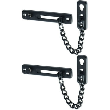 Chain Door Guard Lock, Door Chain Locks with Safety Spring Anti-Theft Press Latch,Chain Locks for Inside Door and Extra Front Door Lock, Brushed Nickel(2 Pack)