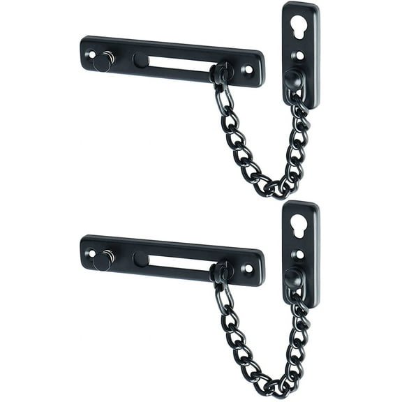 Chain Door Guard Lock, Door Chain Locks with Safety Spring Anti-Theft Press Latch,Chain Locks for Inside Door and Extra Front Door Lock, Brushed Nickel(2 Pack)