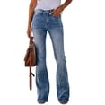 thumbnail image 2 of Women High Waist Flared Leg Casual Jeans Long Denim Pants, 2 of 7