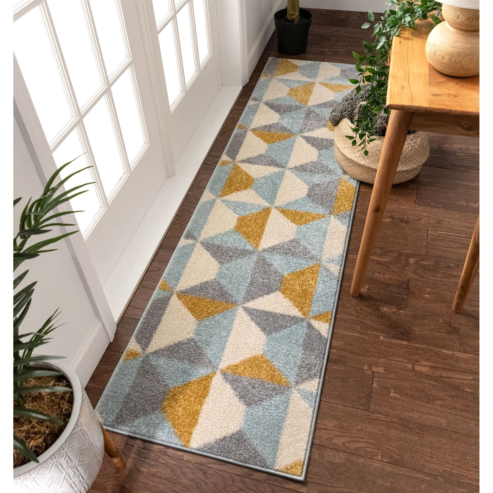 Well Woven Mystic Zeke Contemporary Geometric Gold 3'11" x 5'3" Area Rug