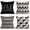 Black White, variant on Home Geometric Set of 4 Throw Pillow Covers Modern Accent Decorative 12x20 Inch Blue Yellow Grey Arrow Stripes Wave Abstract Pattern Pillow Cases Cushion Cover for Living Room Bed