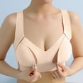 thumbnail image 6 of Ahuyic Nursing Bras for Breastfeeding Women Maternity Bra Front Buckle Breastfeeding Bralette Beige 38, 6 of 9