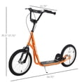 thumbnail image 3 of Youth Scooter Orange Adjustable Handlebar Dual Brakes Kick Scooter for Kids 5 Years and Up, 3 of 7