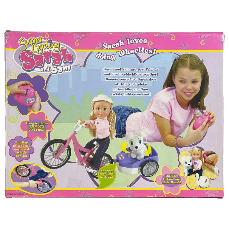 Super Cycling Sarah and Sam Remote Controlled Bike Riding Doll RC