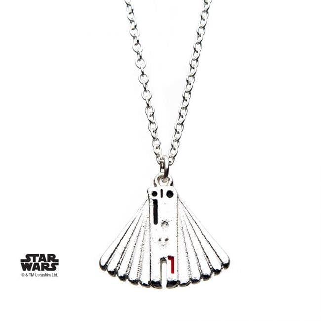 Officially Licensed Star Wars Base Metal Stainless Steel Artwork Enfys Nest Fan Pendant with Chain 