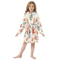 thumbnail image 6 of FORMRS Niños Bathrobe Unisex Hooded Robe Soft Plush Pajamas Sleepwear, Size 2-3T, Hand Drawn Autumn Leaves, 6 of 7