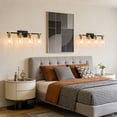 thumbnail image 3 of Deyidn 4-Light Black and Gold Dimmable LED Vanity Light with Clear Glass Shades, 3 of 10