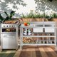 thumbnail image 4 of 47in stainless steel utility free standing double bowl commercial kitchen con workbench faucet laundry con almacenamiento shelve para indoor outdoor, 4 of 7
