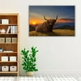 thumbnail image 3 of Large Highland Cow in a Meadow - Wrapped Canvas Print Wall Art | 36" W x 24" H, 3 of 4