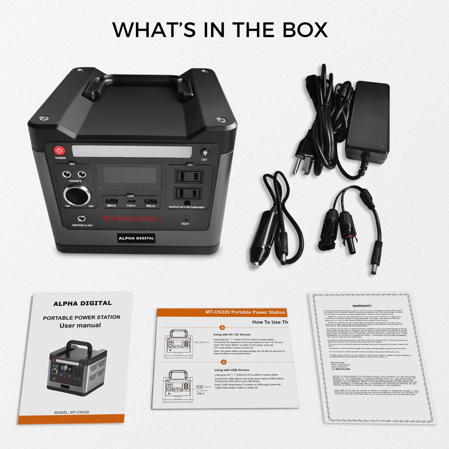 Alpha Digital 320W Continuous 500W Peak Portable Power Station