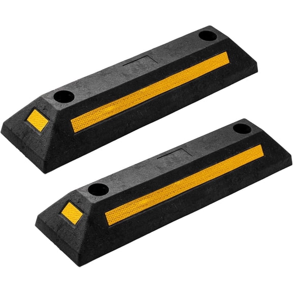 Mescukay 2pcs Rubber Garage Parking Curb, Curb Wheel Stopper, Garage Specific Wheel Locator, Reverse Collision and Anti Retreat Device
