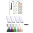 thumbnail image 3 of 80Pcs Blank White Bookmarks with Tassels Bookmark Tassels Crafts for Pendant, 3 of 8