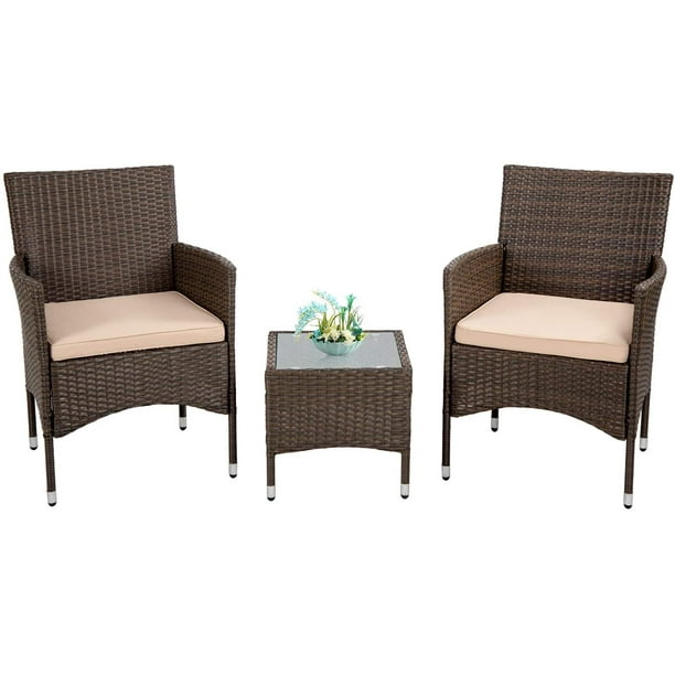 Patio Furniture Sets 3 Pieces Wicker Bistro Set Outdoor Khaki Cushion Com Patio Furniture Sets 3 Pieces Wicker, Elegant Patio Furniture Sets