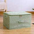 thumbnail image 4 of Caja de almacenamiento de ropa para el hogar, dormitorio, organizador de ropa interior de algodón y lino con tapa Simple, contenedor de Almacenamiento y organización del hogar Verde, 38*26*15 CM S Naiovety HA077426-03, 4 of 6