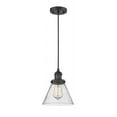 thumbnail image 2 of Innovations Lighting 201C-BK-G42 Large Cone-1 Light Mini Pendant in Industrial Style-8 Inches Wide by 10 Inches High   Matte Black Finish with Clear Glass, 2 of 6
