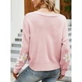 thumbnail image 4 of nine bull Cardigan Sweaters for Women,Long Sleeve Floral Open Front Sweater V Neck Outwear Cardigan (Pink S), 4 of 5