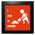 thumbnail image 1 of Labor Resources Spade Mineral Miners Black Square Frame Picture Wall Tabletop, 1 of 3