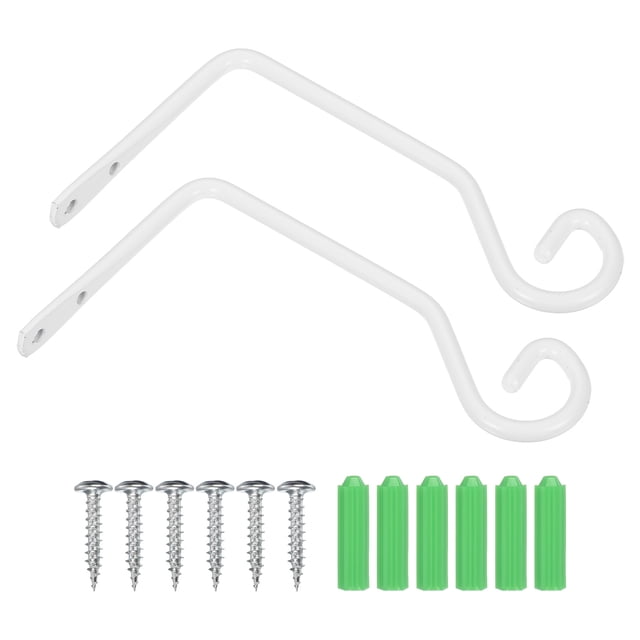 Uxcell Gancho para Plantas Colgantes de 6.7", Soporte para Plantas Colgantes, Gancho Recto, Blanco, 2 Set