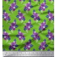 thumbnail image 1 of Soimoi Cotton Duck Fabric Leaves & Periwinkle Floral Print Fabric by Yard 56 Inch Wide, 1 of 3