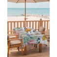 thumbnail image 2 of Outdoor Tablecloth with Umbrella Hole for Patio/Picnic/Party/Camping, Seahorse Coastal Waterproof Table Cloth Rectangle Table Cover Washable, Nautical Ocean Summer Beach Coral Wooden (52"x 70"), 2 of 8