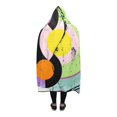 thumbnail image 2 of HATIART Hooded Blanket Vintage Circles Design Wearable Blanket Comfotable Hooded Throw Wrap 56x80 Inch, 2 of 3