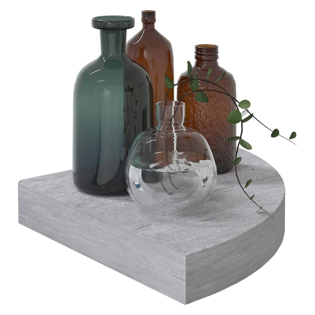 vidaXL Floating Corner Shelf Oak 9.8"x9.8"x1.5" MDF