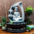 thumbnail image 1 of Resin Tabletop Fountain, Lightweight Buddha Statue Water Fountain Desktop Fountain, Tabletop For Home Table Office EU Plug 220V, 1 of 8