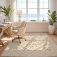 thumbnail image 3 of Design&I 8'x10' Washable Area Rug Beige Boho Symmetrical Concentric Motif Farmhouse Vintage Dining for Room, Large Office, Lounge, Snag-Free, 3 of 7