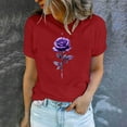 thumbnail image 4 of Fartey Women's Summer Tops Fashion Valentine's Day Print Short Sleeve T Shirts Casual Basic Going Out Crew Neck Tee Shirts Novelty Florals Graphic Tees Red S-3XL, 4 of 5