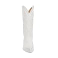 thumbnail image 3 of Steve Madden West White Leather Cowboy Mid Calf Block Heel Dagget Cowgirl Boots (White Leather, 7.5), 3 of 4