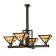 thumbnail image 2 of Meyda 164836 47 in. Square T Mission 4 Light Inverted Pendant, Timeless Bronze & Carmel Onyx, 2 of 5