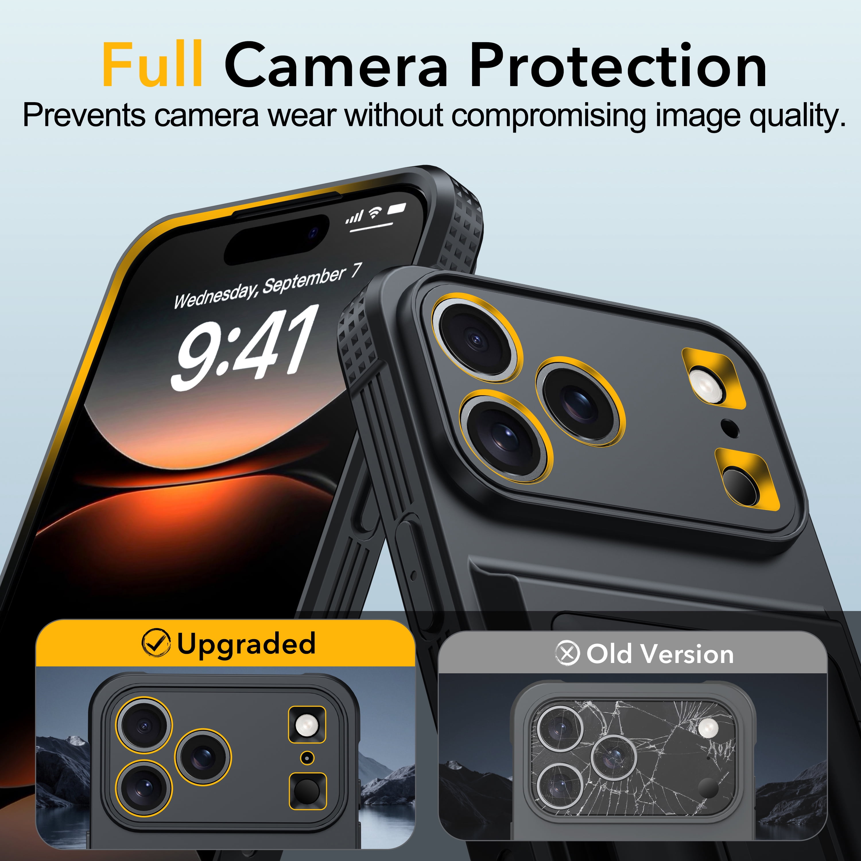 Oneagle Stand & Wallet Case (Store 4-5 Cards) for iPhone 17 Pro Case with Card Holder,Black