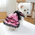 thumbnail image 4 of Dog Princess Dress – Plaid Fabric, Lace and Bows, Multi-Layer Breathable Wedding Dress, 4 of 7