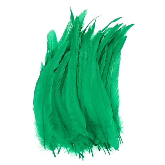 Uxcell 20-Pack Feathers for Crafting, Grass Green 9.84-11.81 Inch Natural Fluffy Feathers Plume for Wedding Decorations Feathers