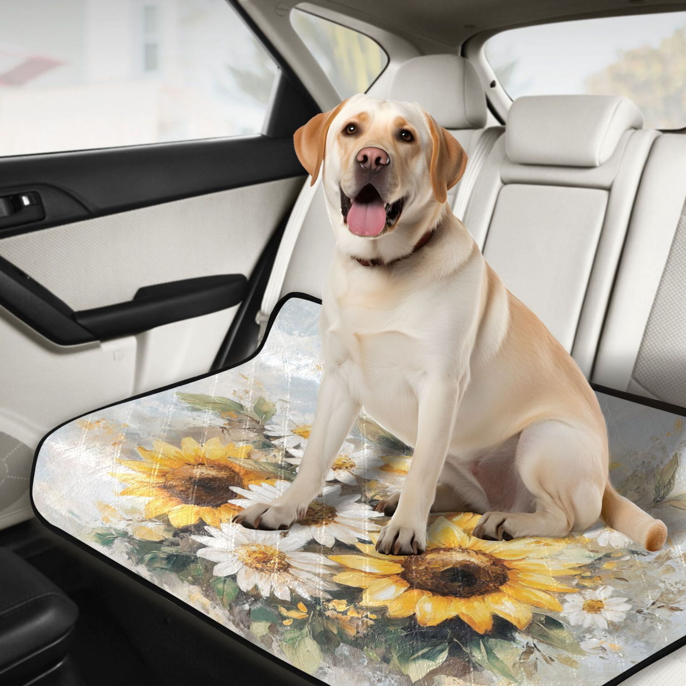 Qxltty Sunflowers and Daisies Cat litter Pads Pet Set of 2 Diaper Mats Center Anti-leakage Layer Absorbent Soft and Comfortable