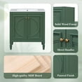 thumbnail image 4 of 30" Vintage-Style Bathroom Vanity with Undermount Ceramic Basin, Storage Cabinet & Multi-Functional Drawers, Solid Wood Legs, Green Finish, 4 of 9