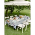 thumbnail image 3 of Outdoor Tablecloth with Umbrella Hole and Zipper, Floral Eucalyptus Leaves Rectangle Table Cloth 54x80 Inch Waterproof Tablecloth, Daisy Summer Botanical Wooden Picnic Table Cover for Patio Camping, 3 of 7