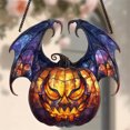 thumbnail image 5 of HHBEAUTY 2025 New Halloween Suncatchers Acrylic Hanging Colorful Bat Pumpkin Suncatchers, Halloween Window Art2D, Bat Sun Catcher Hanging Decorations Home Wall Garden Yard Decor, 5 of 7