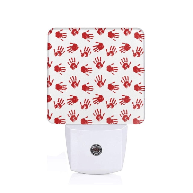 Fotbe Bloody Hand Luz Nocturna LED, Luz de Noche con Sensor de Luz Natural de Anochecer a Amanecer, Se Enchufa a la Pared, Blanco Cálido 0.5W-US