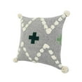thumbnail image 5 of LR Home Ox Bay Hand-stitched Gray/Green Geometric All-Natural Cotton Pillow Cover, 5 of 8