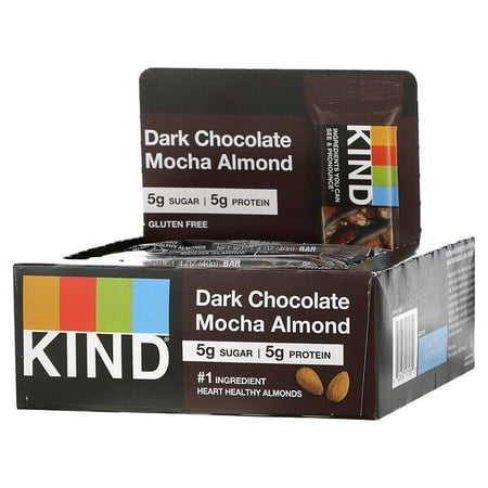 KIND Bars Nuts & Spices Dark Chocolate Mocha Almond 12 Bars 1.4 oz (40 g) Each Pack of 3