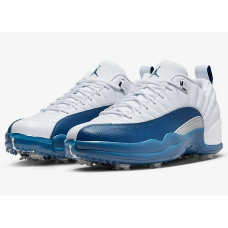 

Nike Men s Size 10.5 Air Jordan 12 XII Low White French Blue DH4120-101 Golf Shoe