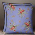 thumbnail image 2 of S4Sassy Floral Print Purple Cotton Poplin 2 Pcs Decorative Square Cushion Cover Throw-16 x 16 Inches, 2 of 3